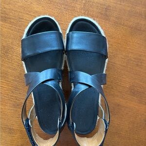 Franco Sarto Black Espadrille Platform Sandals
